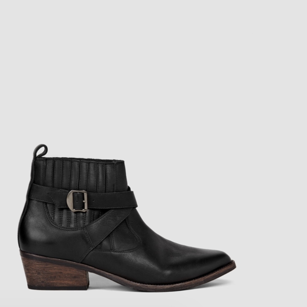 All Saints Black Leather Quentin Boot